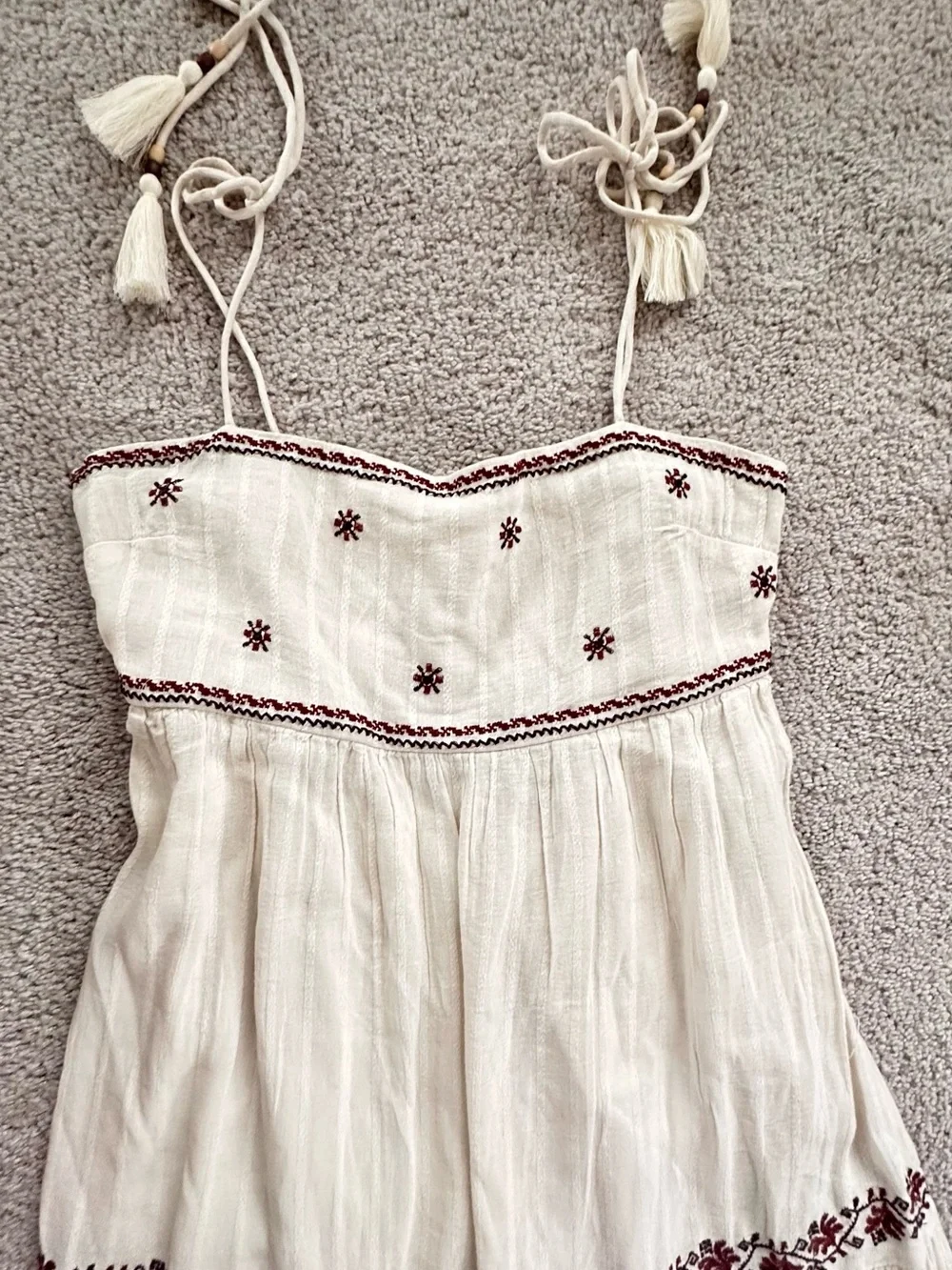 American Eagle Outfitters Empire Waist Embroidered Midi Dress Sz S - Picture 5 of 8